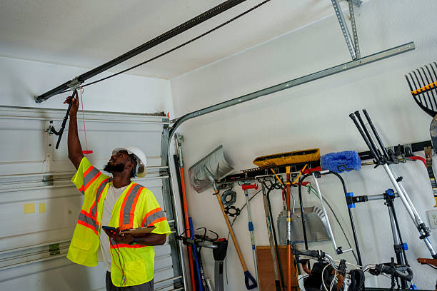 Professional Garage Door Panel Replacement technician working in Rockwell Place, TX